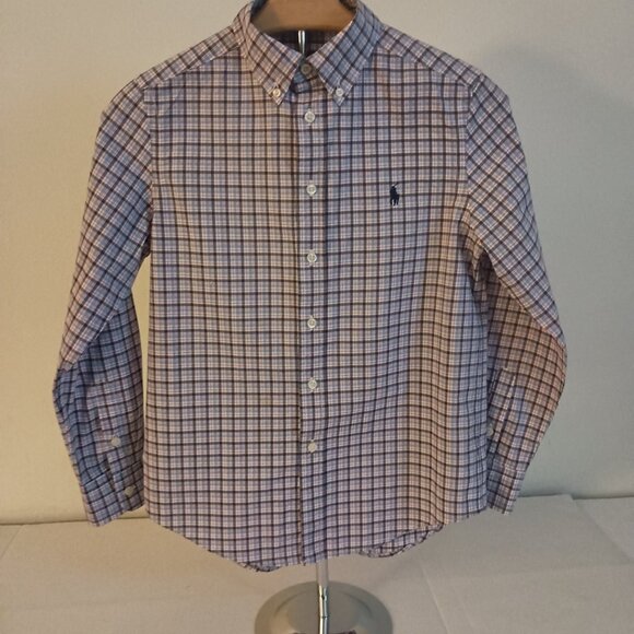 Ralph Lauren Plaid Button-Down Shirt Red White Blue Black Boys Size M 10–12 EUC - Picture 16 of 16